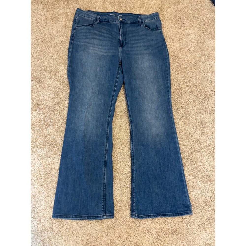 Old Navy Womens High-Rise Flare Jeans Medium Wash Blue Size 18 Regular Stretch